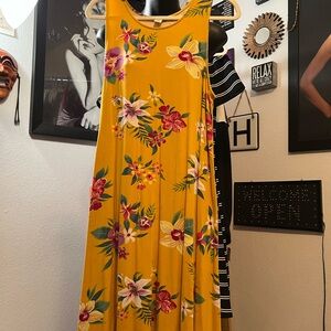 Old Navy Yellow Floral Maxi Dress